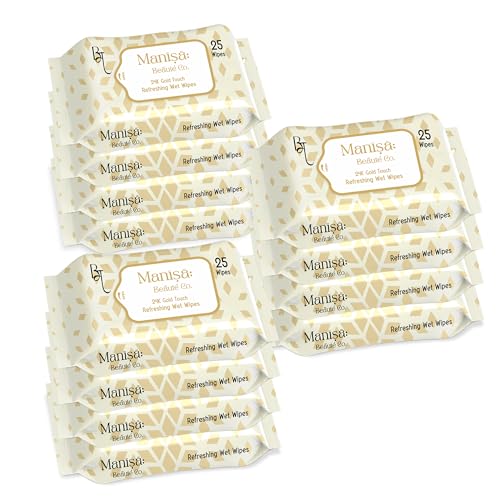 Image of Co. 24K Gold Touch Refreshing Wipes | Alcohol-Free, Vegan Makeup Remover | Paraben-Free & Cruelty-Free Facial Wipes for Sensitive Skin - 300 Wipes (Pack of 12)