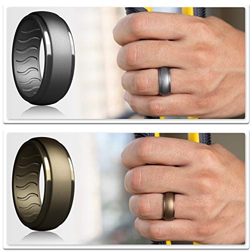 Image of Mens Silicone Wedding Band - Rubber Wedding Rings, Silicone Wedding Band