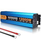 GLJTUO Inverter di Potenza A Onda Sinusoidale Pura 6000W/12000W di Picco Convertitore Dc 24V 48V A Inverter AC con Prese E LCD per Camper, Camion, Barca, Campeggio, Macchina PE,48V