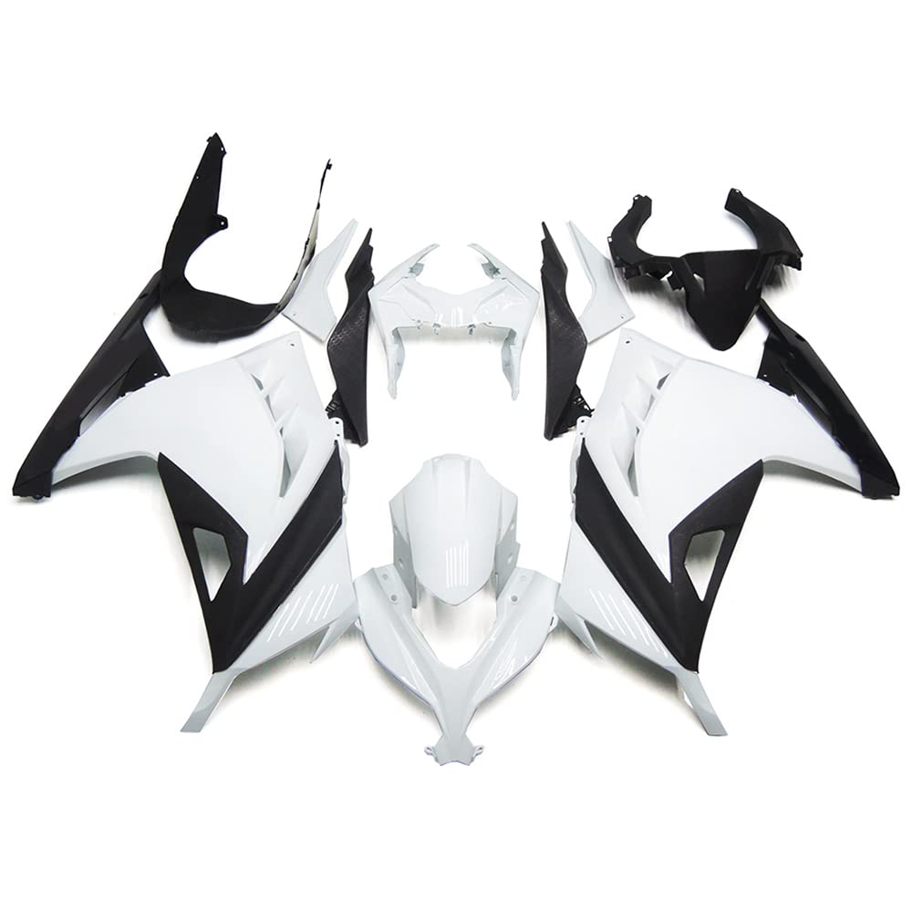 Glossy White Black ABS Plastics Fairing Kit for Kawasaki Ninja 300 2013 2014 2015 2016 2017 EX300R 13 14 15 16 17 NINJA 300 2013-2017 Injection Fairings Motorcycle Bodywork Body Kit Body Frame