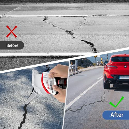 Image of Asphalt Crack Filler, Self Leveling Asphalt Crack Sealant, Driveway Repair Sealer, Concrete Joint Filler for Slabs, Blacktop, Driveway,Walkway, Road,Patio(6 Pack,Black)