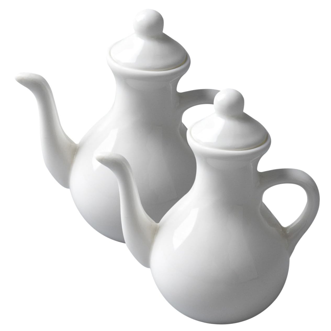 ULDIGI 2pcs Ceramic Vinegar Pot Vinegar Dispenser Syrup Cruet Bottle Olive Oil Bottle Dispenser Ceramic Oil Dispenser Sauce Pitcher Kitchen Multifunction Ceramics Sauce Pot White