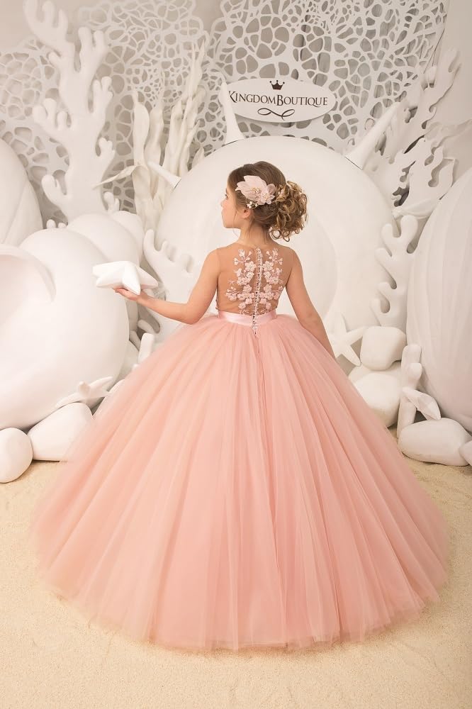 Vestido de niña de Flores con Apliques de Tul, Princesa para Fiesta de Boda, Desfile Formal, Fiesta, Vestidos de Baile para niños y Adolescentes, niña de Flores