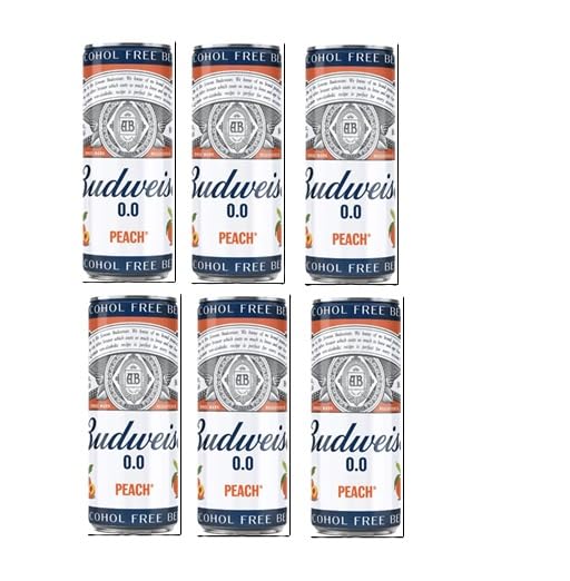 Image of Budweiser Alcohol free Beer Peach, 330ml Pack of 6