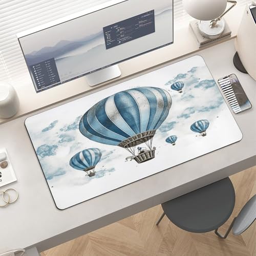 Mouse Pad Grande Antideslizante de Goma Estilo Globo Azul miniatura 6