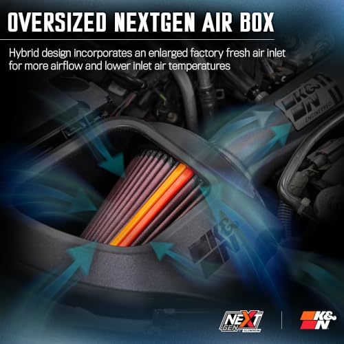 Image of K&N NextGen Aluminum Cold Air Intake System: High-Flow Cotton Filter: 2012-2018 Jeep Wrangler JK /Wrangler 70-1566