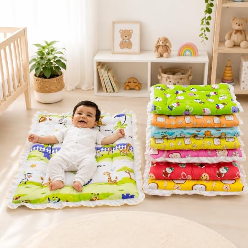 Image of Infantbond New Born Baby Cotton Baby Bed | Godari | Toddlers Bed | Baby Bedding |Baby Mattress | Cradle Bed | Multi-Color (Multicolour)