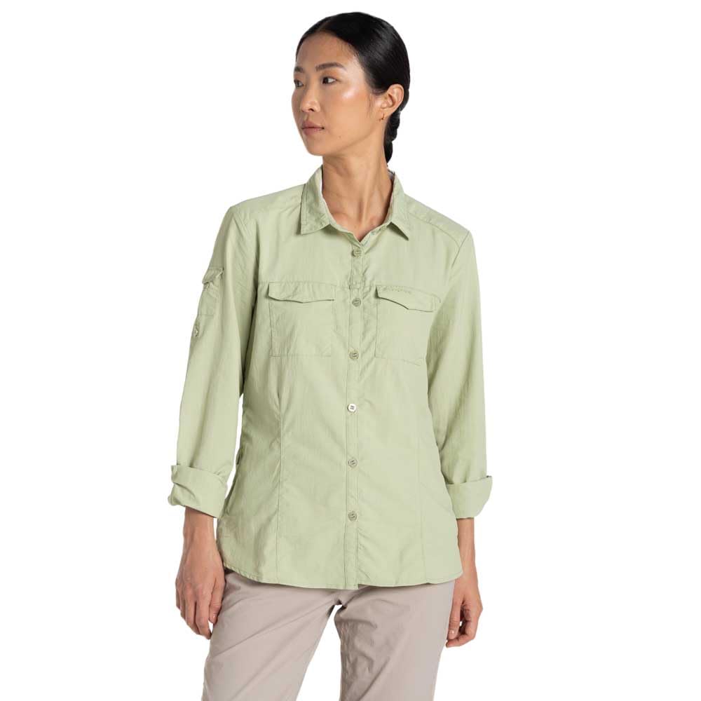Craghoppers Green Nosilife Adventure Iii Long Sleeve Shirt Size 38