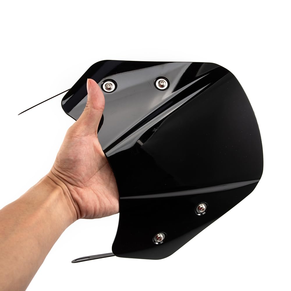Parabrezza universale per moto Parabrezza per fari da 5'‘ - 7’' Moto (Nero)
