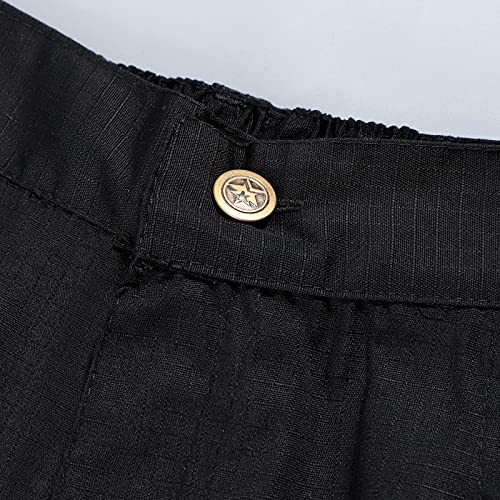 Shorts cargo de twill para hombre, negros miniatura 5