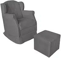 Poltrona de Amamentação Balanço Com Puff Platinum Decor (Cinza)