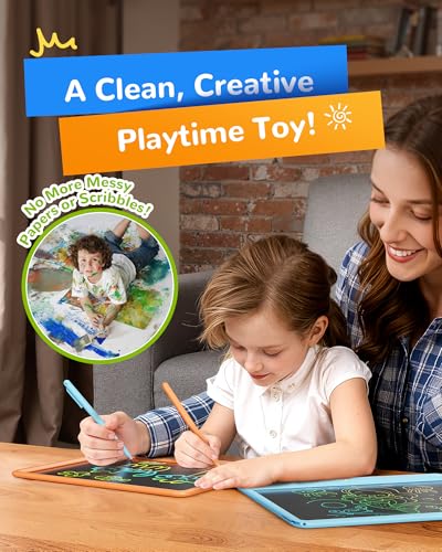 Image of KOKODI LCD Writing Tablet, 12 Inch Colorful Toddler Doodle Board Drawing Tablet, Erasable Reusable Electronic Drawing Pads, Educational and Learning Toy for 3-6 Years Old Boy and Girls(Orange)