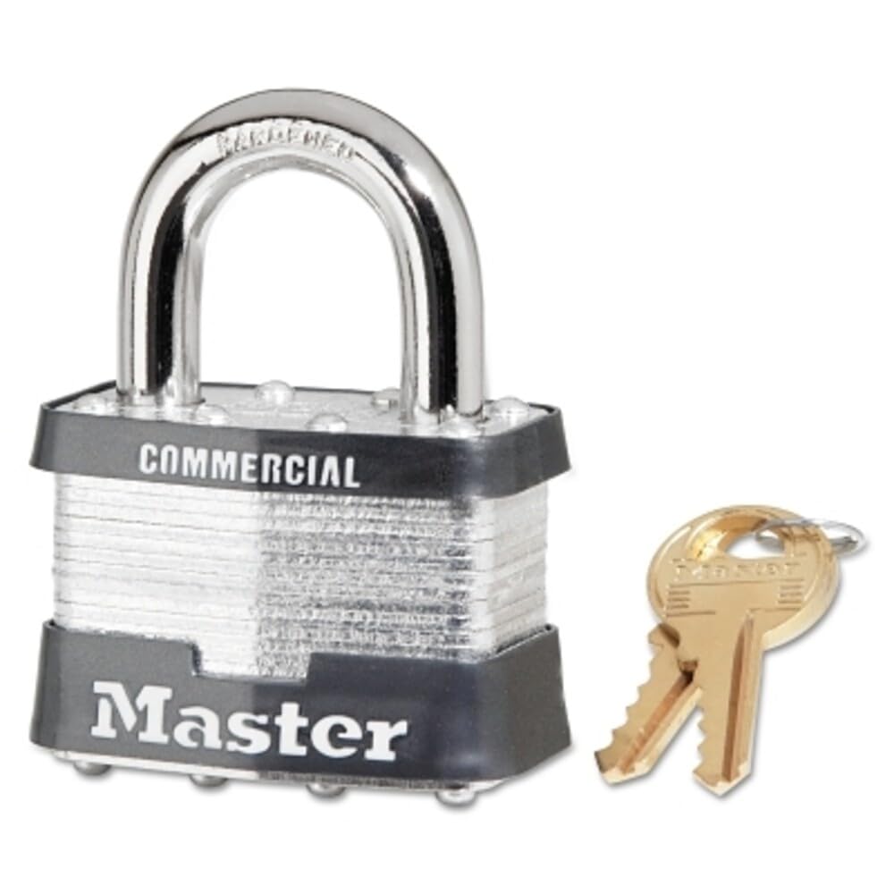Master Lock 6 Pack 5KA-A383 2 Wide Keyed Alike Commercial Grade Laminated Padlock with 1 Shackle Height - Keyed to A383 Key Code