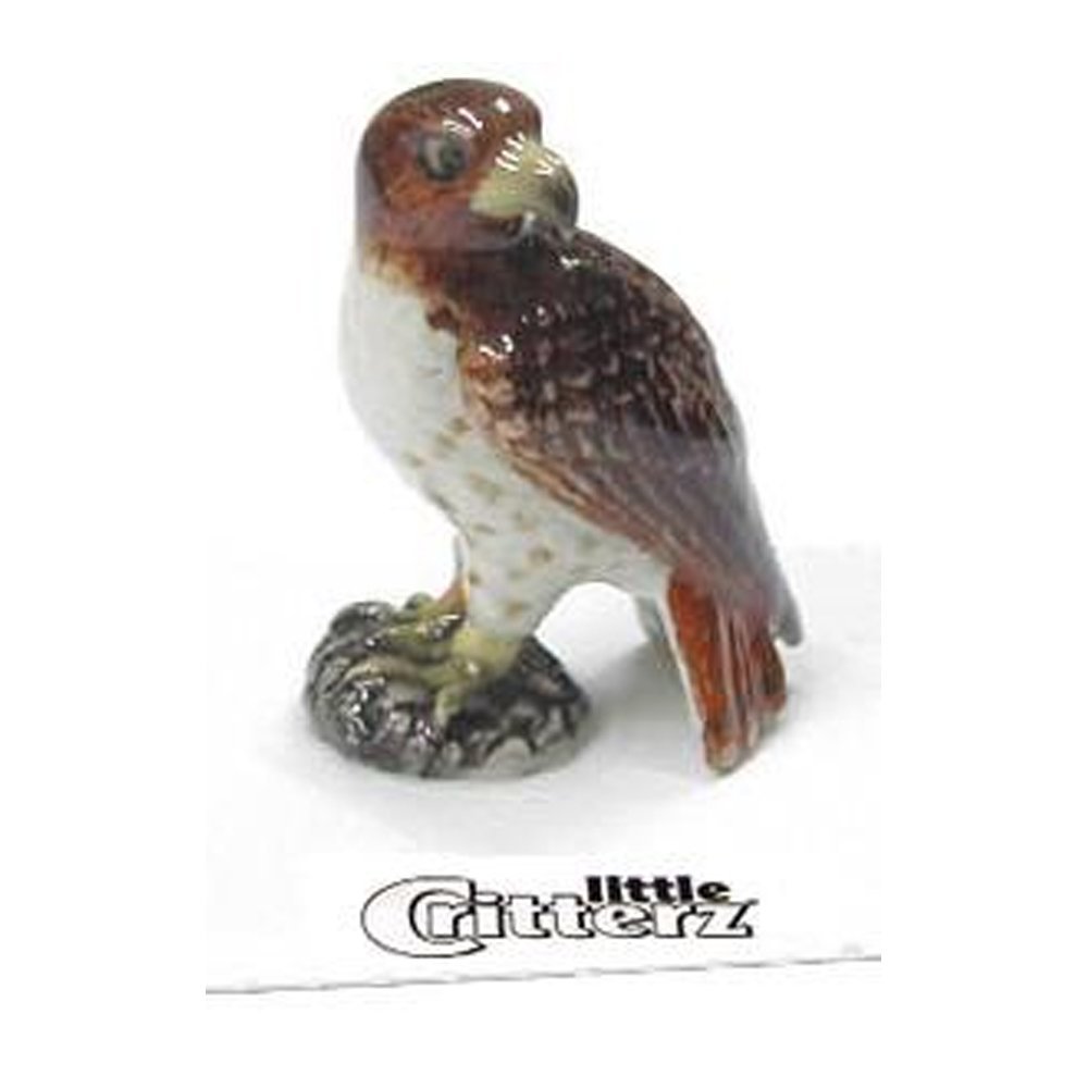 Tail Hawk Buteo Multicolor - Bird Home Decor Birthday Gift Miniature Porcelain Figurine