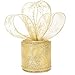 Ruban de Noël large, accessoires d'emballage cadeau Ruban filaire pour emballage cadeau, garnitures scintillantes pour gâteau de Noël Couronnes d'arbres Cartes Décorations de fête, Doré