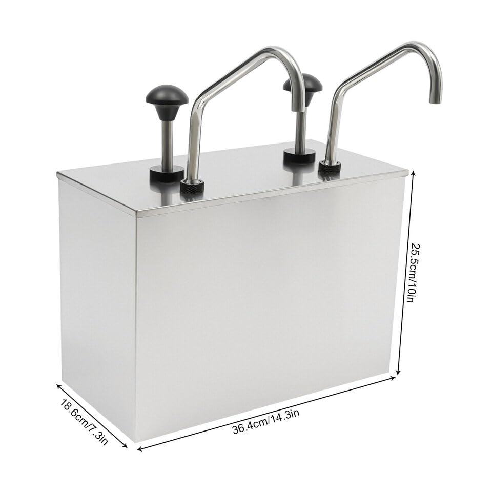 Edelstahl Soßenspender, Pumpe Soßenspender, Soßenspender, Quantitative Dispenser, Senf Sojasauce Ketchup Dispenser, 2X4L.