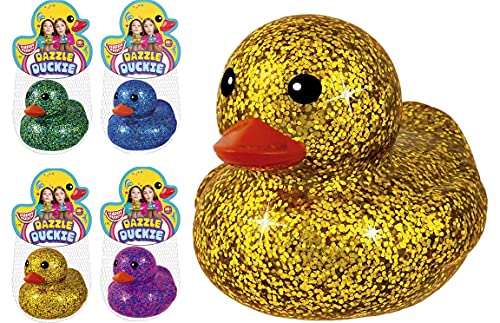 JA-RU Glitter Rubber Ducks 3 Inch (4 Glitter Ducks) – Colorful 4343-4s