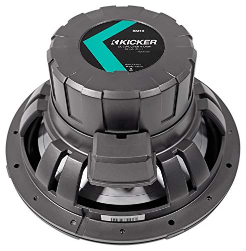KICKER 45KM102 10" 350w Marine Boat Subwoofer SVC Sub KM10+White Grille w/LED's