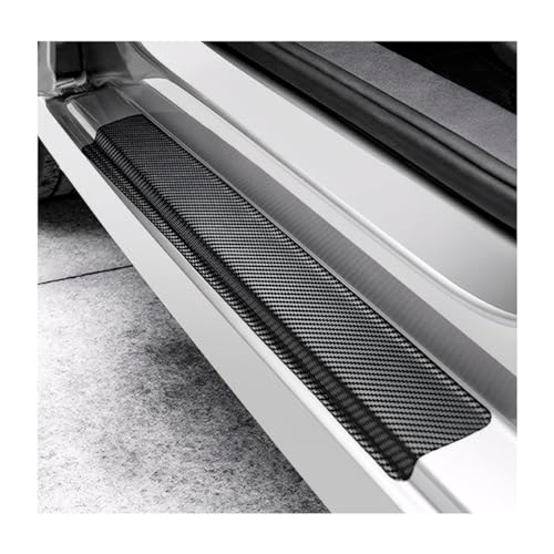 Ohleats 4 PCS Car Door Sill Protectors Anti Scratch Carbon Fiber Auto Threshold Cover Strips Decorative Door Entry Edge Scuff Sticker Universal for Most Vehicles Car Accessories (Black 5D)