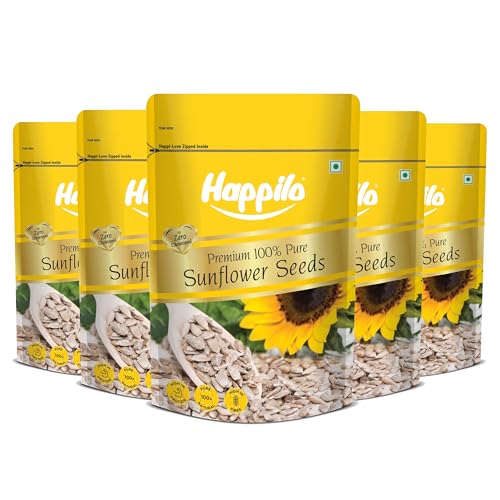Image of Happilo Premium Raw Sunflower Seeds for Eating without Shell 250g each (Pack of 5), Healthy Protein Snack for Diet Food