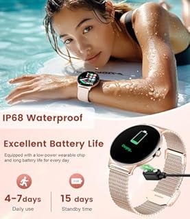 SIEMORL Smart Watch for Women,1.43" Fitness Watch Answer/Make Calls/Voice Assistant with Heart Rate SpO2 Sleep Monitor,121 Sports Modes Activity Tracker,Step Counter Women Smartwatch for iOS Android