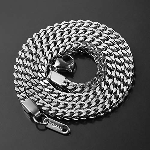Hzman 3Mm Franco Square Box Link Chain Stainless Steel Necklace Men Women 16, 18, 20, 22, 24 Inches Square Chain #TOP5