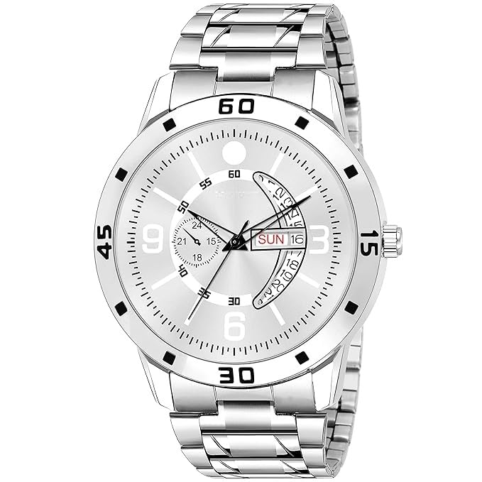 VILLS LAURRENS VL-1187 SLV Silver Dial and Band Day & Date Series Analog Mens Stainless Steel Watch (B0BSC3D8CM) Amazon Price History, Amazon Price Tracker