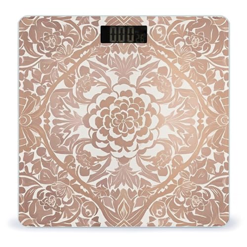 Báscula de baño digital Rose Gold Wallpaper de vidrio templado