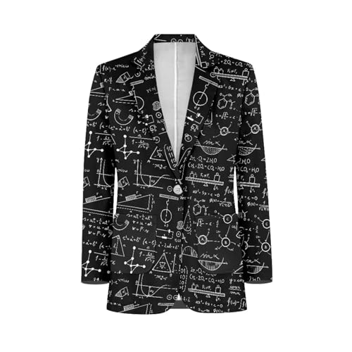 Image of Men's Casual Blazer Long Sleeve Suit Jackets Sports Coats One Button Business Jacket with Pocket S-5XL, Math Formula, XXXXL
