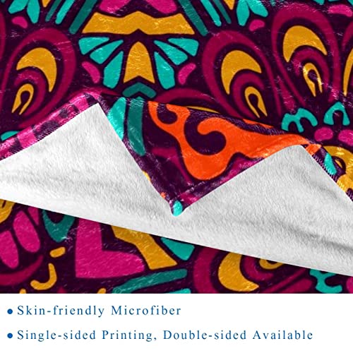 Couverture microfibre pour lit adulte et enfant plaid mandala confortable