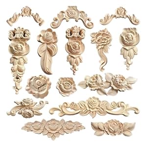 JMORCO Holz Rosen-Applikationen N-23cmX9cm