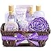 Cestas de Regalo para Mujer, Green Canyon Spa Set de Baño Mujer Caja SPA Regalo a Aroma de Lavanda con 10 Piezas Set de Spa para Hogar Relajante Incluye Gel de Ducha, Bombas de Baño, Loción Corporal