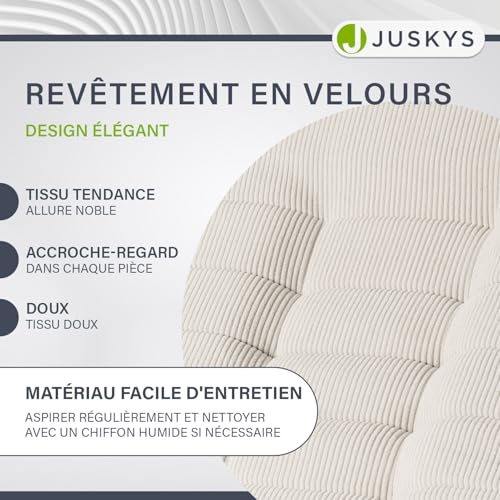 Fauteuil relax pliable Korsika velours beige pivotant salon - 7