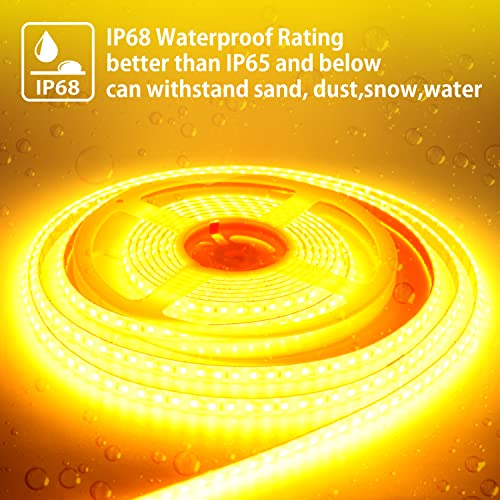 Everbright Led Strip Lights Waterproof, Flexible Led Light Strips, Yellow Led Strip Lights 16.4Ft 600Smd For Home Bedroom Party Holiday Neon Decoration Stage Lights #TOP4