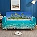 Morbuy Copridivano Fodera Copridivani di 3D Oceano Stampa, Elasticizzato Sofa Protettore Copertura per 1/2/3/4 posti Divano Poltrone + Rullo Appiccicoso Regalo (3 posti,Spiaggia dell'isola)