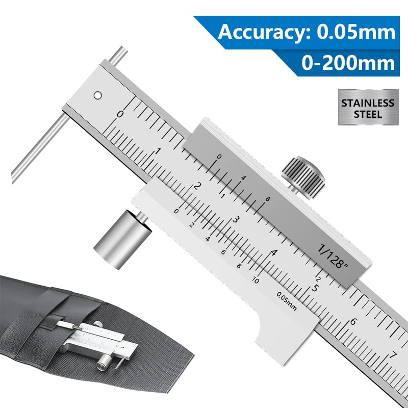 Calibrador Vernier para Marcado 0-200mm Acero Inoxidable miniatura 3