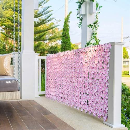 Panel de ocultacion artificial rosa contra miradas vecinales en patios 5