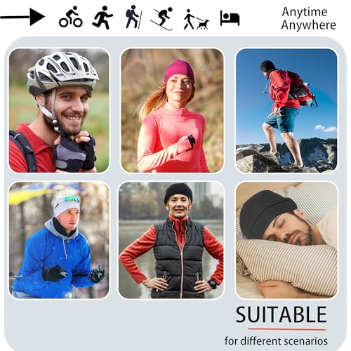 Image of vidsel 100% Cotton Skull Caps Beanie Night Cap Sleep Hats for Men Women | Breathable,Soft,Lightweight Skully Cap,Running Beanie Cycling Helmet Liner,Wicking Head Cover,CPAP Chemo Bald Cap