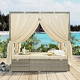LUMISOL Outdoor Canopy Sunbed, Patio Adjustable Outside...