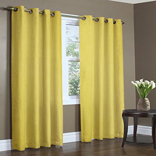 Image of Home Candy Elegant Yellow Long Door Curtains- Set of 2