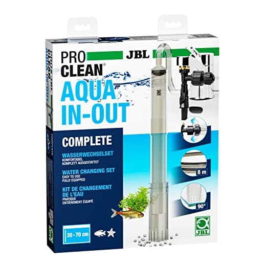 JBL PROCLEAN AQUA IN-OUT COMPLETE 6142100, Wasserwechselset für Aquarien, Inkl. Bodenreiniger, Schlauch und Ansaugpumpe, Anschluss an Wasserhahn, Mehrfarbig