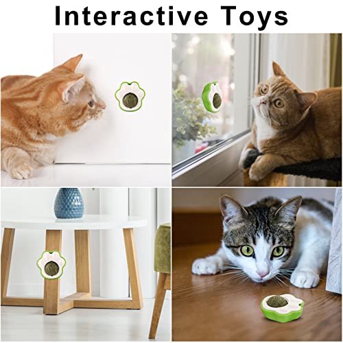 Havenfly Catnip Ball, Edible Catnip Balls For Cats Wall, Kitty Toys For Catnip Wall Ball, Rotatable Mint Ball Kitten Chew Treats For Teeth Cleaning Biting Dental Care #TOP6