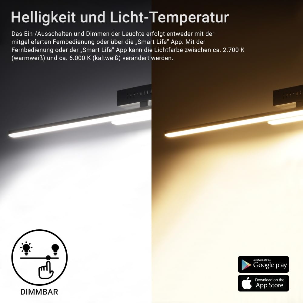 MeLiTec LED Deckenlampe D128 – RGB Farbwechsel, App & Fernbedienung, Alexa & Google Steuerung, dimmbar, moderne Smart Home Lampe, Wandlampe