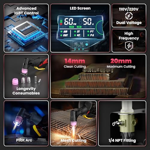 Image of Bestarc 50A Plasma Cutter Machine, Pilot Arc, IGBT 110V /220V Dual Voltage