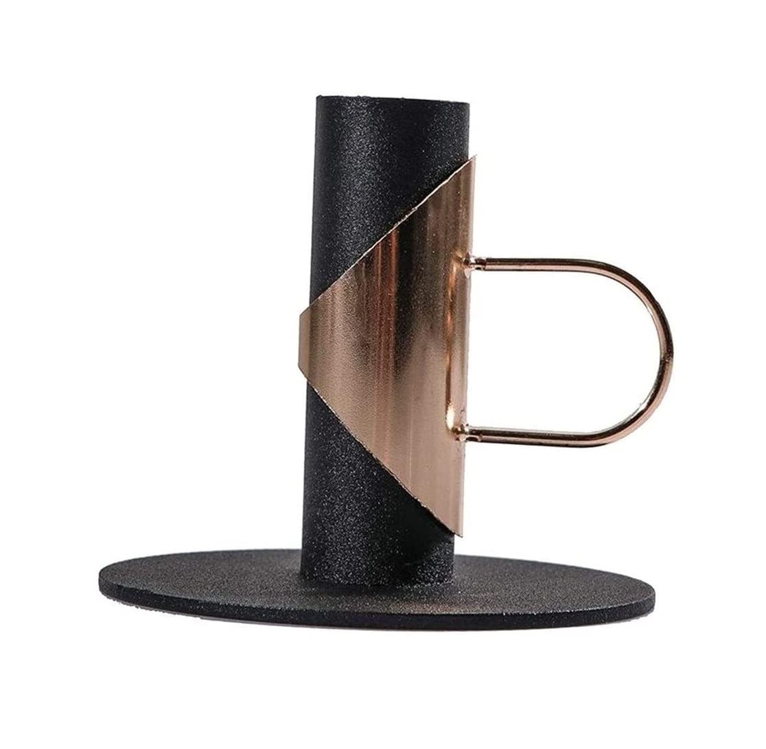 Bougeoir rétro noir 8x7cm pour sécuriser vos bougies de table