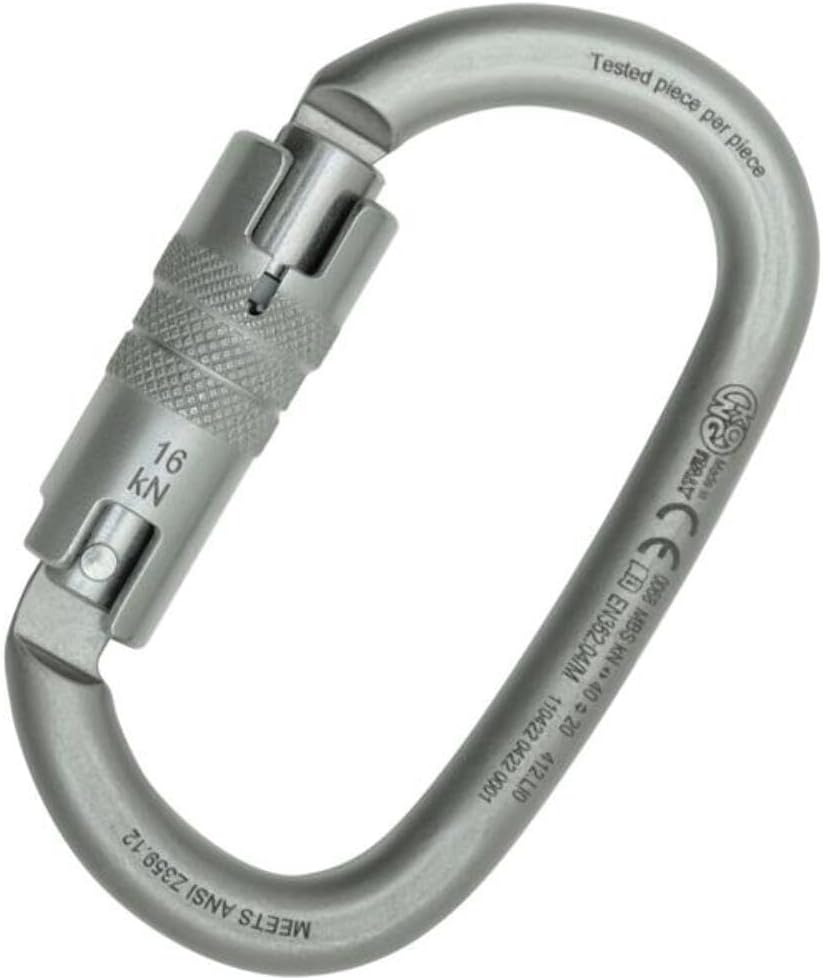 Kong Italy - Ovalone Carbon Twist Lock ANSI Carabiner - Lunar White