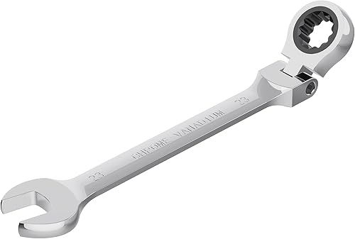 FOCMKEAS Llave combinada de trinquete de cabeza flexible de 0.906 in, métrica, 72 dientes, caja de trinquete de 12 puntos y herramientas de llave de