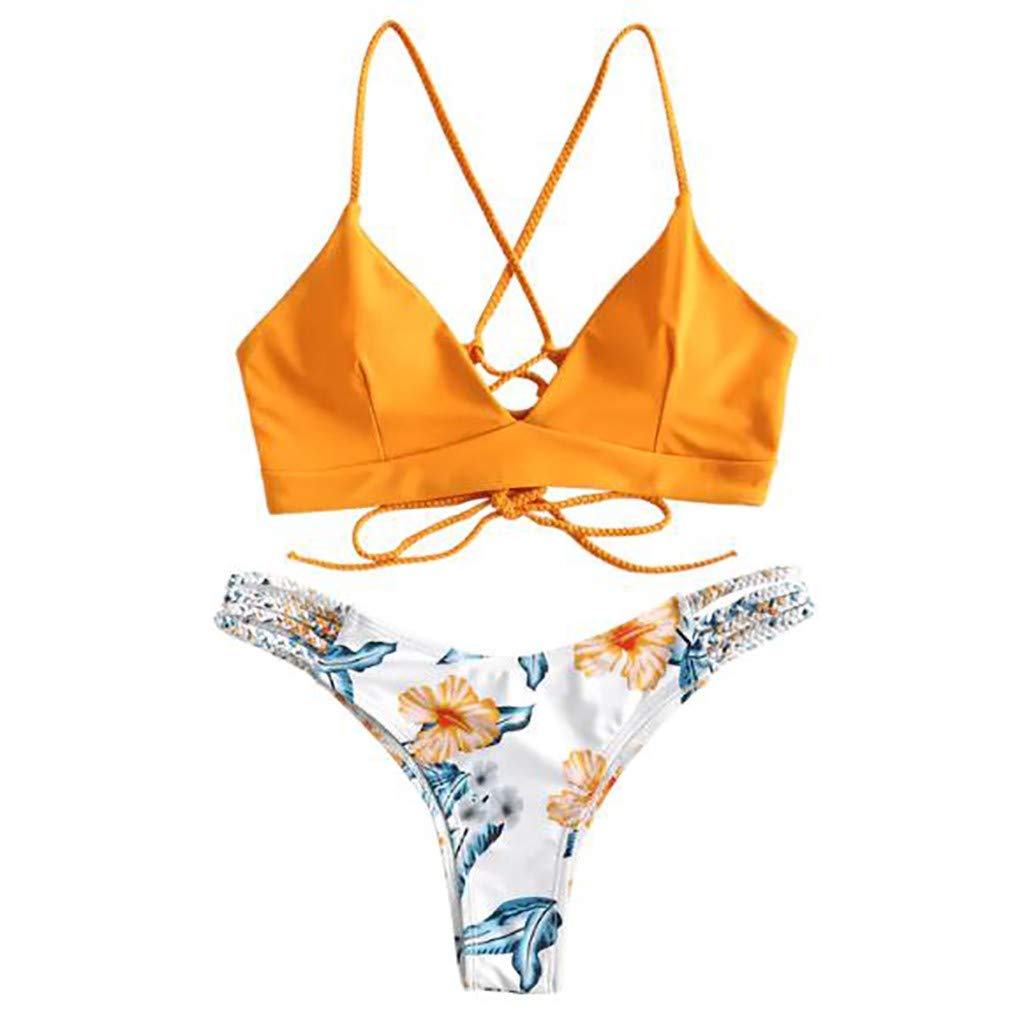 riou Bikini Conjuntos de Bikinis para Mujer Push Up Mujeres Traje de BañO Estampado Bohemio Dividido BañAdores con Relleno Tops y Braguitas Mujer 2022 brasileños vikinis