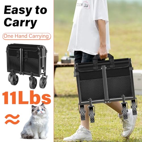 image for micieitie Wagons Carts Foldable - 360Lbs Collapsible Wagon Cart with W