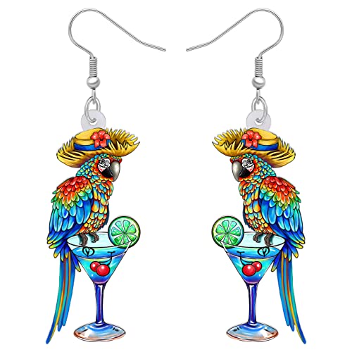 Bonsny Acrylic Drop Dangle Sweet Parrot Bird Earrings Jewelry For Women Gift Charms accessories Original Design